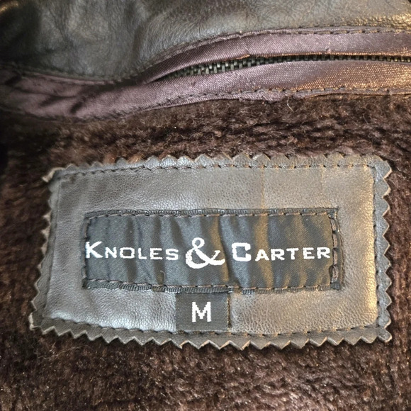 Chocolate Knoles & Carter Leather 3/4 Coat EUC 🍫 - Picture 13 of 15